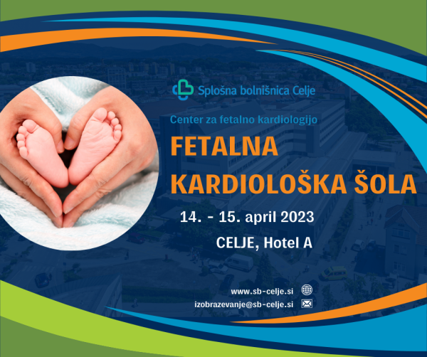 Strokovno srečanje Fetalna kardiološka šola, ki bo od 14. do 15. aprila 2023 v Celju