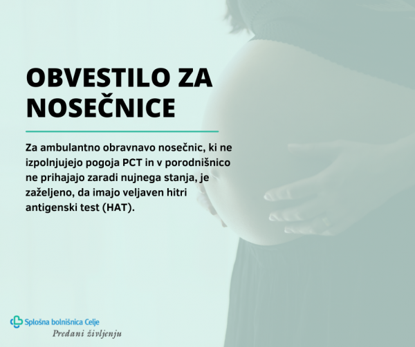 Obvestilo za nosečnice