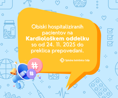 Prepoved obiskov na Kardiološkem oddelku