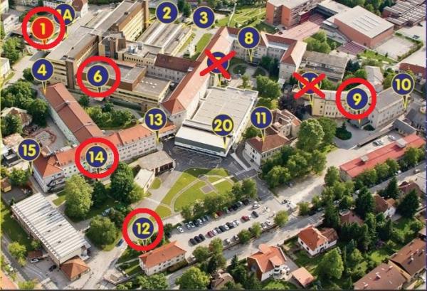 Vhodi za paciente, ki bodo prišli na nenujno zdravstveno storitev v času epidemije